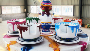 Manèges d'attractions Tasse à café rotative Manèges Caisse en bois Swing Carrousel de parc à thème personnalisé - Product Image 5