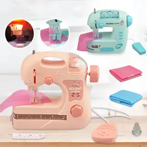 Children Mini Sewing Machine Toy Plastic Toy Sewing Machine Play House Set Electric Sewing Toy For Kids