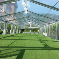Superbe Grande Tente Chapiteau Rectangulaire en PVC Transparent Imperméable avec Poteaux Droits pour Fêtes de Régularisation et Événements Extérieurs