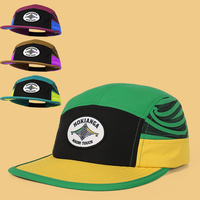 Gorra Deportiva Ajustable de 5 Paneles, Bicolor, Personalizada OEM, con Logotipo en Parche Tejido, para Aventuras al Aire Libre, Pesca y Playa