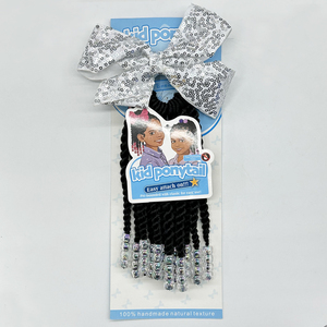 Coletas de Trenzas Africanas de Alta Calidad para Niñas Vivian con Cuentas Láser, Lazo Brillante y Accesorios para Peinados de Trenzas Africanas para Bebés - Product Image 4