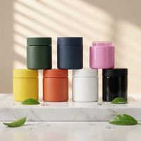Vente en gros de pots en verre transparents mats noirs résistants aux enfants, personnalisés, de 1 oz, 2 oz, 3 oz, 4 oz, pour l'emballage de fleurs, avec bouchon à vis