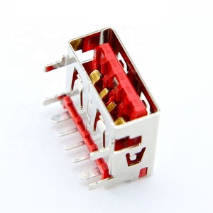 Connettore USB 2.0 Tipo <span class=keywords><strong>A</strong></span> Femmina ad Angolo Retto <span class=keywords><strong>90</strong></span> Gradi per Montaggio PCB DIP Verde/Rosso - Product Image 5
