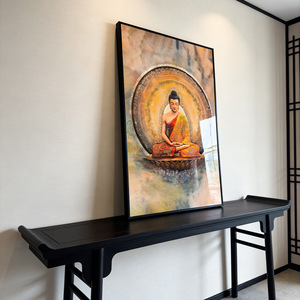 Arte Murale Religiosa Moderna con Buddha, in Plastica MDF, Fatta a Mano, Impermeabile, Ecologica, Stampata UV su Acrilico con Cornice - Product Image 2