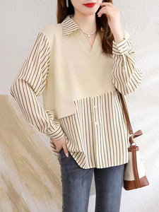 Top informal de otoño para mujer, nuevo conjunto de dos piezas de punto falso de manga larga de <span class=keywords><strong>estilo</strong></span> explosivo, elegante, ajustado para chicas regordetas, patrón sólido - Product Image 6