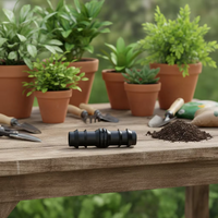 Accessoires de tuyauterie droite 20PE pour irrigation, raccord à barbillon droit, fournitures de jardinage pour serres AT765 Noir