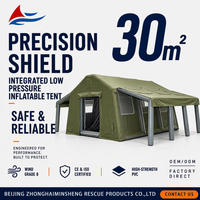 Tente gonflable quatre saisons à double couche pour 6-8 personnes, abri intégré basse pression, coupe-vent de niveau 8, en PVC ignifuge