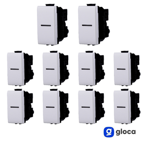 Gloca Paquete de 10 Interruptores de Pared de 1 Vía y 1 Grupo, 16A 220V, Plástico, Fácil Instalación, IP20, Compatible con la Serie Matix - Product Image 3