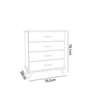 Cómoda Artemis Blanca Sonomo de 4 Cajones, Diseño Nórdico Moderno y Minimalista, Madera Sólida y Metal con MDF, Mesita de Noche con Almacenamiento para Dormitorio - Product Image 2