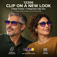 Lunettes de soleil magnétiques à clipser 5-en-1 en gros, monture intégrale en PC effet diamant, polarisées, vision nocturne, UV400, légères, logo personnalisé