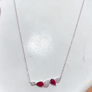 Collana con Pendente di Lusso in Argento Intarsiato con <span class=keywords><strong>Rubino</strong></span> Naturale, Placcato Oro 18K, Fiore con Perla d'Acqua Dolce, Regalo per Fidanzamento e Matrimonio - Product Image 5