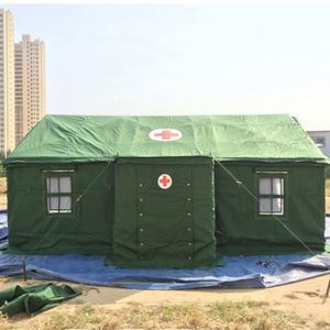 Good Custom Durable Heavy Duty Tenda Waterproof <b>Canvas</b> Four-season Tactical Outdoor Medical Tent Steel Tube <b>Frame</b> One Bedroom - Product Image 4