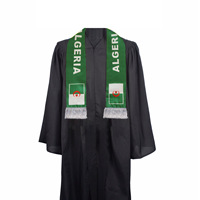 Écharpe de football avec drapeau algérien en gros Écharpe d'Algérie de taille personnalisée de haute qualité