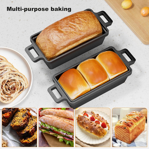 Moule à pain en fonte MIXWARES avec couvercle, 2 pièces, robuste, pour un cuisson uniforme des sandwichs, du pain à la banane et du pain de viande - Product Image 5