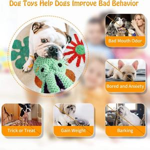 Evcil Kedi Köpek Aksesuarları Yüksek Kaliteli Ahtapot Ses Etkileşimli Çınlayan Yünlü Kedi Köpek Çiğneme Oyuncakları - Product Image 2