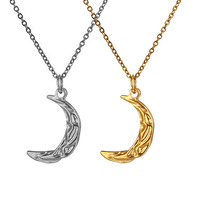 Boho Dainty Croissant de Lune Collier Plaqué Or Petit Mignon Double Corne Pendentif Demi Lune Collier Pour Femmes Bijoux Minimalistes