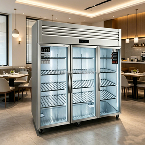 Réfrigérateur vertical commercial YULONGE avec porte vitrée, refroidissement statique, réfrigérateur vertical en acier inoxydable pour cuisine - Product Image 3