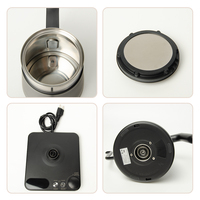 Bouilloire Électrique Sans Fil en Métal Noir 110V, 1 Litre, Personnalisable avec Logo, pour Eau Bouillante et Café, Températures Variables - Meilleures Ventes