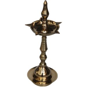 PARIJAT HANDICRAFT 5 Face Mini lámpara de aceite de latón hecha a mano 10,2 \ "Pilar Diya para Diwali Pooja Aarti para Puja Diya Pooja Propósito - Product Image 5