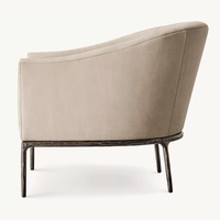 Fauteuil à bras en cuir avec base en métal, design moderne, meubles de salon, meubles de maison