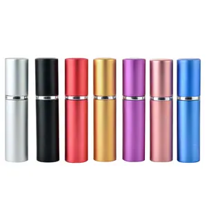 Vaporisateur de parfum rechargeable en aluminium 5ml, mini récipient portable, cylindre en verre mat, écologique, vaporisateur de parfum, ml