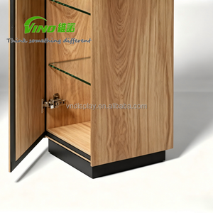 Lockable Wooden Glass Top Display Podium <b>Stand</b> - Secure Shelves Retail Showcase Cabinet podium <b>stand</b> exhibition - Product Image 5