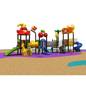 Maßgefertigtes Kinder-Outdoor-Spielset Kunststoffrutsche mit Klettertunnel für Abenteuerpark - Product Image 1