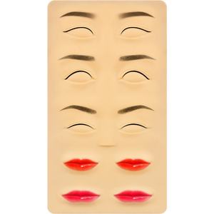 Planche d'entraînement au maquillage des sourcils en silicone réutilisable, masque de pratique cosmétique 5D, yeux d'entraînement pour les cils pour l'entraînement en académie - Product Image 1