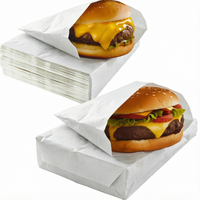 Sacs en papier alimentaire jetables, emballages pour hamburgers, pochettes blanches pour sandwichs, emballages pour camions de nourriture, livraison, restauration, impression personnalisée, en gros, OEM