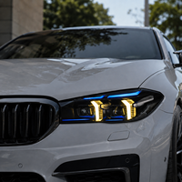 Feux avant à LED pour BMW E60 Série 5 (2003-2010) avec lentille de projecteur, feux de jour et clignotants dynamiques – Kit de modernisation des phares
