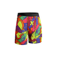 Nouveauté Boxer Homme Tricoté Anti-Bactérien à Motif Géométrique Taille Mi-Haute Élastique Respirant Grande Taille Style Européen et Américain