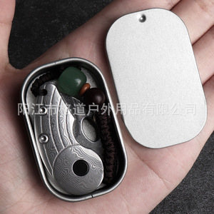 New VG-10 Damascus steel <b>key</b> knife unboxing Damascus folding knife - Product Image 5