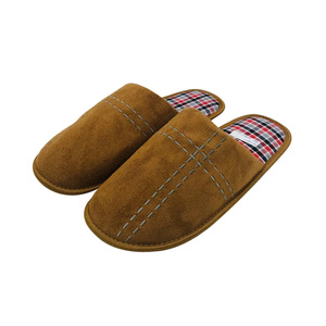 Wholesale Custom Fashion Trend Stripe Embroidery on Upper With Memory Foam <strong>Men</strong> Soft Cozy Warm <strong>Thermal</strong> Indoor Home <strong>Slippers</strong> - Product Image 4