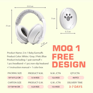 Protège-oreilles <span class=keywords><strong>pour</strong></span> bébés 0-48 mois, 25 dB, <span class=keywords><strong>pour</strong></span> la sécurité auditive et le sommeil, avec suppression du bruit et conception convertible 2-en-1 - Product Image 4