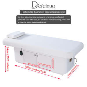 Mobilier moderne de salon de beauté table de massage pour cils spa lit facial blanc lit de massage électrique pouvant supporter le chauffage du matelas - Product Image 4