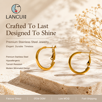 Boucles d'oreilles créoles classiques bohèmes en acier inoxydable, créoles fines en acier inoxydable, bijoux de mode pour femme