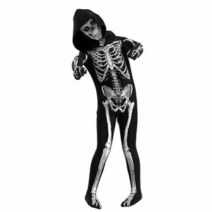 Disfraces de Halloween con estampado digital 3D de esqueleto unisex para niños, faldas luminosas de poliéster con diseño de calavera de terror. - Product Image 5