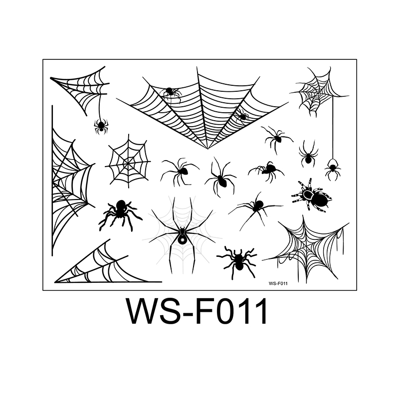 Kit Tatouages Temporaires Halloween - 10 Feuilles Toile D'araignée 3D + 10 Paires Yeux Noirs - Application Facile, Retrait Sans Trace - 8