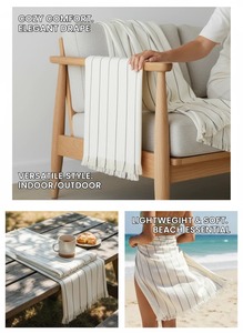 Fornitori Designati UE/<span class=keywords><strong>ME</strong></span> per Gruppi Principali: Asciugamano da Spiaggia in Morbido Cotone 100% <span class=keywords><strong>di</strong></span> Qualità Ottimale - Stile Lusso-Semplice per una Vita Elegante - Product Image 2