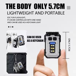 Super Bright LED EDC Mini Keychain Flashlight USB Rechargeable ABS Emergency Camping <strong>Lantern</strong> Multifunctional <strong>Torch</strong> - Product Image 5