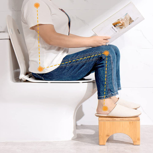 <span class=keywords><strong>Tabouret</strong></span> de toilette anti-dérapant en bambou portable pour enfants et adultes Repose-pieds de toilette accroupi pliable pour salle de bain et hôtel - Product Image 3