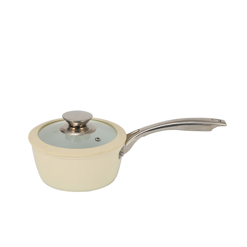 หม้อต้มนม 18 ซม. (พร้อมฝา) - สีขาวครีม