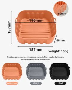 Revêtement <span class=keywords><strong>en</strong></span> <span class=keywords><strong>silicone</strong></span> <span class=keywords><strong>pour</strong></span> friteuse à <span class=keywords><strong>air</strong></span>, résistant à la chaleur, antiadhésif, facile à nettoyer, réutilisable, sans BPA, pliable, écologique, <span class=keywords><strong>pour</strong></span> friteuse à <span class=keywords><strong>air</strong></span> - Product Image 3