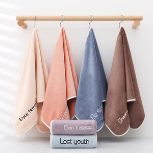 Microfiber Face Towels 35x75cm Soft Absorbent Embroidered For Home Hair Drying - Product Image 1