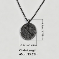 Vintage Viking Nordique Boussole Rune Vegvisir Pendentif Collier Norvegien Etoile Fete Homme Femme Retro Amulette Bijou