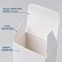 Boîte en carton blanc 300 g/m² avec fermeture à rabat, emballage personnalisé pour petits produits, vente en gros, 40 tailles en stock