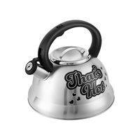 Bouilloire sifflante en acier inoxydable noir 3L avec motif décoratif pour la maison et l'extérieur