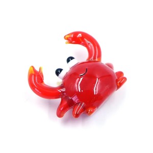 Custom Size Handmade Murano Lampwork Red Glass <strong>Crab</strong> Animal Figurine Miniature Smiling <strong>Crab</strong> <strong>Ornament</strong> Decor - Product Image 2