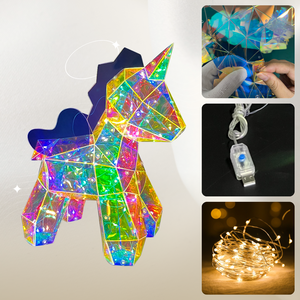 Figura de Unicornio Iridiscente 3D, Escultura Animal Holográfica Prismática, Centro de Mesa Luminoso para Decoración Moderna del Hogar, Venta al Por Mayor - Product Image 5