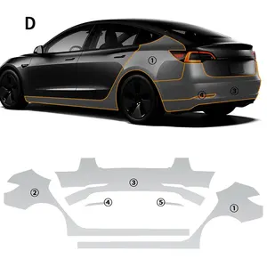 Película de protección de pintura de coche resistente a los arañazos de TPU, kit de calcomanías PPF transparente PPF para Tesla Model 3, 2020, 2021, 2022, 2023, accesorios